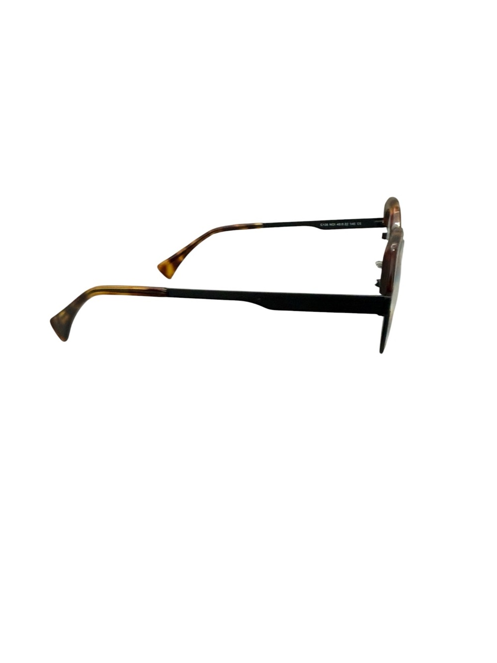 Frederic Beausoleil Round Tortoiseshell and Black Glasses Frames - Picture 3 of 6